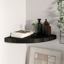Kelluva kulmahylly musta 35x35x3,8 cm mdf