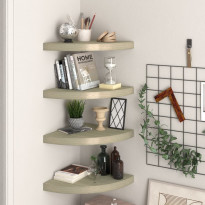 Kelluvat kulmahyllyt 4 kpl tammi 35x35x3,8 cm mdf