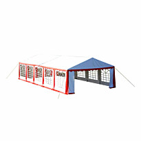 Juhlateltan ylä- ja sivupaneelit, 10x5m, punainen/valkoinen