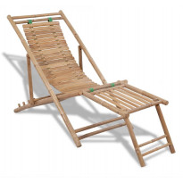 Rantatuoli jalkatuella, 152x59x80 cm, bambu