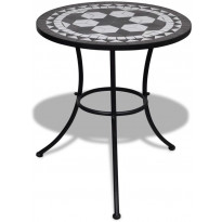 Bistropöytä 60 cm, musta ja valkoinen mosaiikki