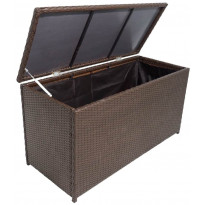 Puutarhan säilytyslaatikko, 120x50x60 cm, ruskea polyrottinki