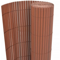 Kaksipuolinen puutarha-aita, PVC, 90x500cm, ruskea