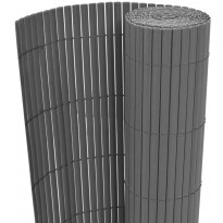 Kaksipuolinen puutarha-aita, PVC, 90x500cm, harmaa