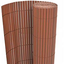 Kaksipuolinen puutarha-aita, PVC, 150x300cm, ruskea