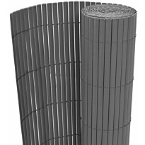 Kaksipuolinen puutarha-aita, PVC, 150x500cm, harmaa