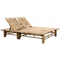 Kahden hengen aurinkotuoli, 200x130x(24-87) cm, bambu