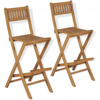 Kokoontaitettavat baarijakkarat 2 kpl, 114x39.5x61 cm, tiikki