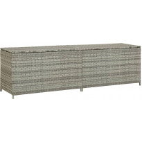 Puutarhan säilytyslaatikko, polyrottinki, 200x50x60 cm, harmaa