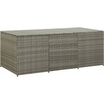 Puutarhan säilytyslaatikko, polyrottinki, 180x90x75 cm, harmaa