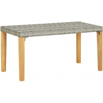 Puutarhapenkki 120cm harmaa polyrottinki ja täysi akaasiapuu