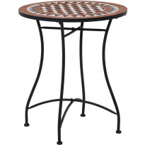 Mosaiikkibistropöytä, ⌀ 60 cm, ruskea keramiikka