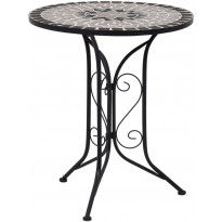 Mosaiikkibistropöytä, ⌀ 61 cm, harmaa keramiikka