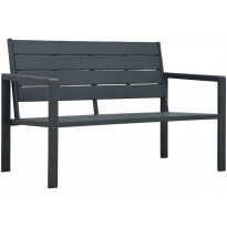 Puutarhapenkki 120 cm, polyeteeni, harmaa puujäljitelmä