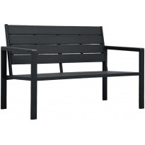 Puutarhapenkki 120 cm, polyeteeni, musta puujäljitelmä