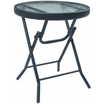 Bistropöytä musta 40x46 cm teräs ja lasi