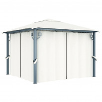Paviljonki verhoilla, 300x300cm, alumiini, kerma
