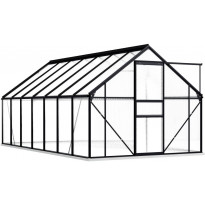 Kasvihuone alumiinirungolla 8,17 m², 190x430x202 cm, antrasiitti