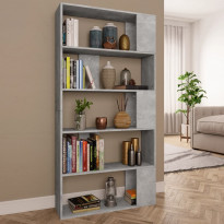 Kirjahylly/tilanjakaja betoninharmaa 80x24x159 cm lastulevy