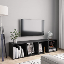 Kirjahylly/tv-taso musta 143x30x36 cm