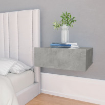 Kelluva yöpöytä betoninharmaa 40x30x15 cm lastulevy