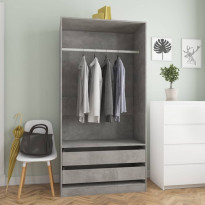 Vaatekaappi betoninharmaa, 100cm, lastulevy
