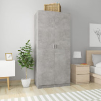 Vaatekaappi betoninharmaa, 90cm, lastulevy