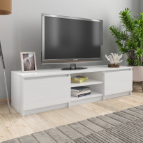 Tv-taso korkeakiilto valkoinen 140x40x35,5 cm lastulevy