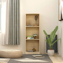 3-tasoinen kirjahylly sonoma tammi 40x24x108 cm lastulevy