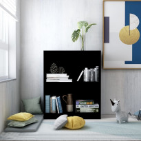 Kirjahylly musta 60x24x74,5 cm lastulevy