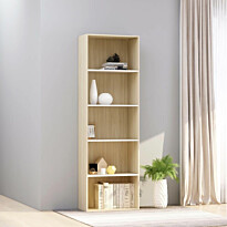 5-tasoinen kirjahylly sonoma-tammi 60x30x189cm lastulevy