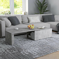 Sohvapöytä betoninharmaa 150x50x35 cm lastulevy