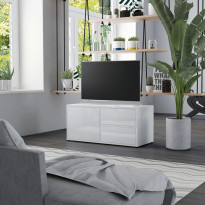 Tv-taso korkeakiilto valkoinen 80x34x36 cm lastulevy