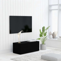 Tv-taso musta 80x34x30 cm lastulevy