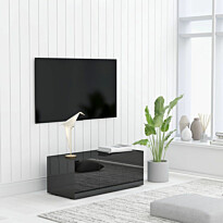 Tv-taso korkeakiilto musta 80x34x30 cm lastulevy