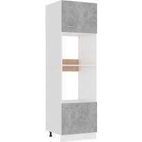 Mikroaaltouunin kaappi betoninharmaa 60x57x207 cm lastulevy