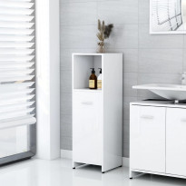 Kylpyhuonekaappi korkeakiilto valkoinen 30x30x95cm lastulevy