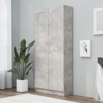 Kirjahylly betoninharmaa 82,5x30,5x185,5 cm lastulevy