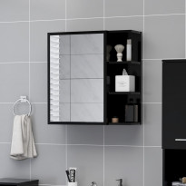 Kylpyhuoneen peilikaappi musta 62,5x20,5x64 cm lastulevy