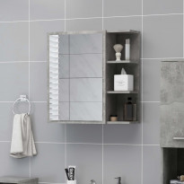 Kylpyhuoneen peilikaappi betoninharmaa 62,5x20,5x64cm