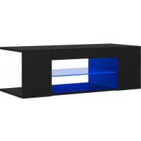 TV-taso LED-valoilla, musta, 90x39x30 cm