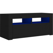 TV-taso LED-valoilla, musta, 90x35x40 cm