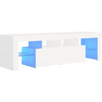 TV-taso LED-valoilla, valkoinen, 140x35x40 cm