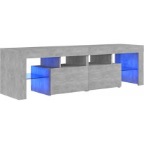 TV-taso LED-valoilla, betoninharmaa, 140x35x40 +C3256:C3332cm