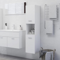 Kylpyhuonekaappi valkoinen 30x30x130 cm lastulevy