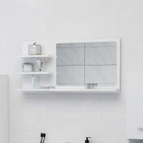 Kylpyhuonepeili korkeakiilto valkoinen 90x10,5x45 cm