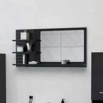 Kylpyhuonepeili korkeakiilto musta 90x10,5x45 cm lastulevy