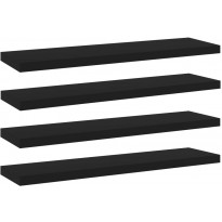 Hyllylevyt 4 kpl musta 40x10x1,5 cm lastulevy