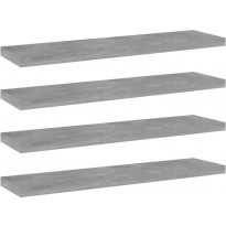 Hyllylevyt 4 kpl betoninharmaa 40x10x1,5 cm lastulevy