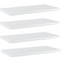 Hyllylevyt 4 kpl korkeakiilto valk 40x20x1,5 cm